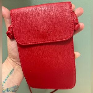 Uno de 50 - Red leather slim crossbody bag